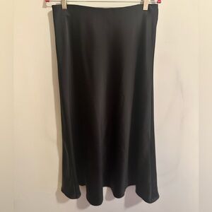 Banana Republic Black Satin Midi Skirt